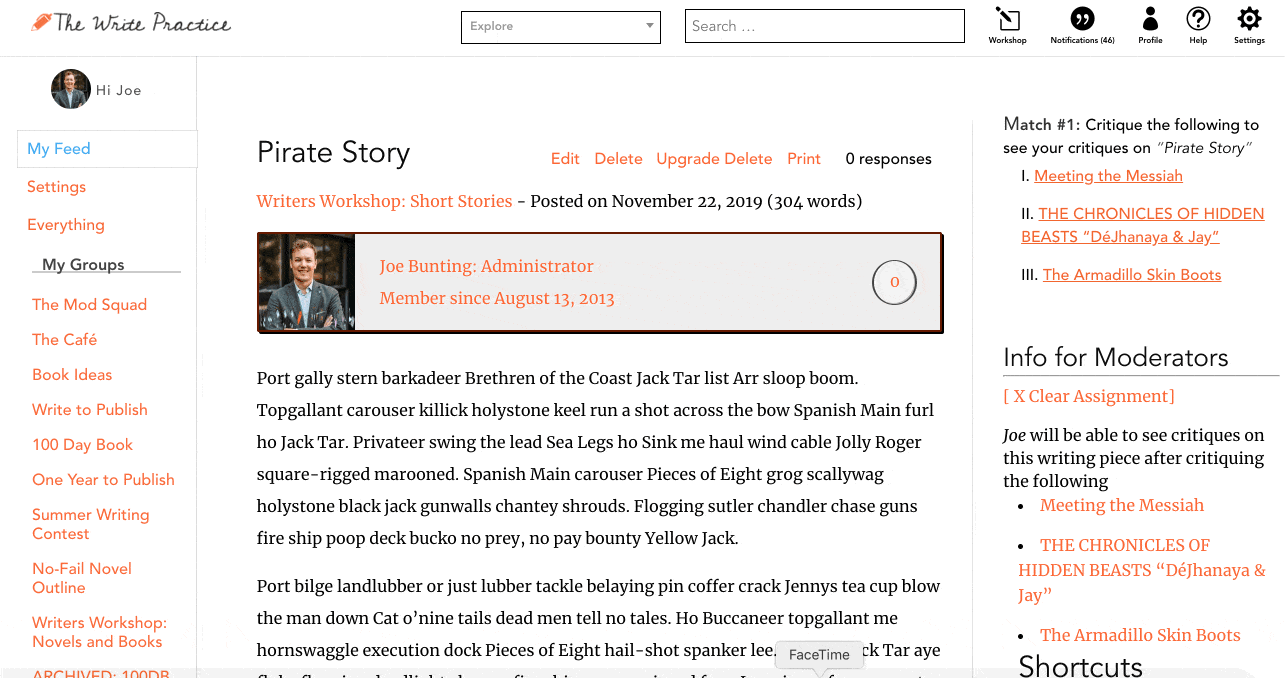 在線評論寫作研討會