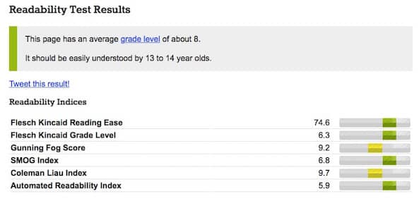 Flesch-Kincaid Reading Ease readability test