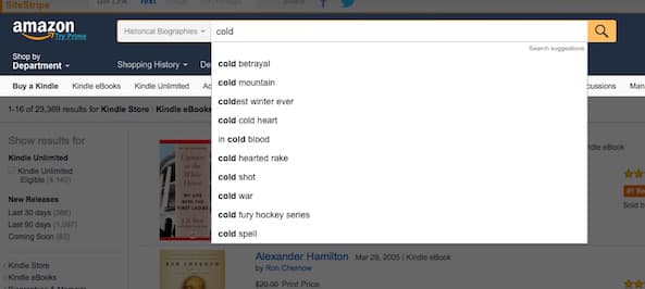 Finding Amazon Kindle keywords