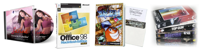 Produse digitale ambalate pe CD și discuri din anii 1990 Packaged digital products in CD and disks from the 1990s
