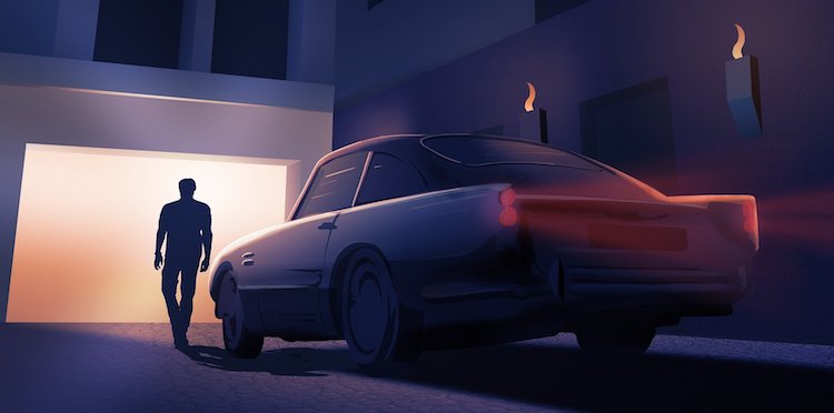 남자와 자동차 man and car