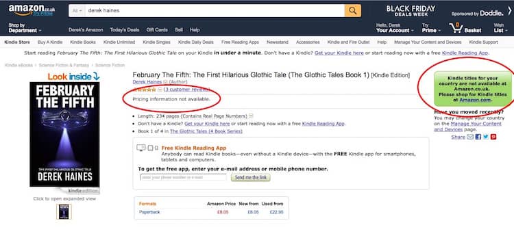 Amazon Author Central UK Problems