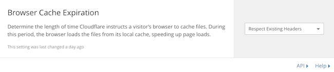 cloudflare cache settings