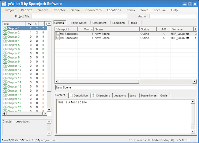 Ywriter Desktop-Software zum Schreiben von Büchern ywriter desktop book writing software