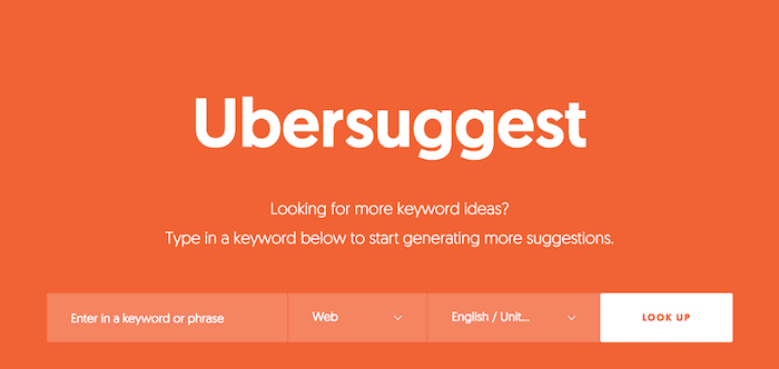 Ubersuggest Alternativa gratuita allo Strumento per le parole chiave di Google Ubersuggest Google Keyword Tool alternative for free