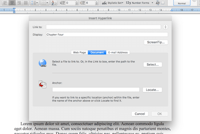 Sélectionnez le document