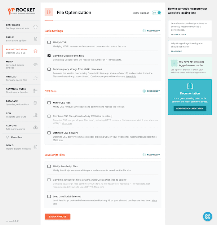 tableau de bord fusée wp wp rocket dashboard