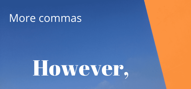 jednak przecinek however comma