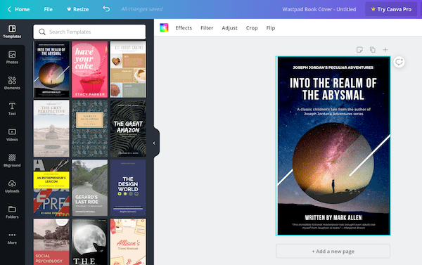 畫布書皮 canva book cover