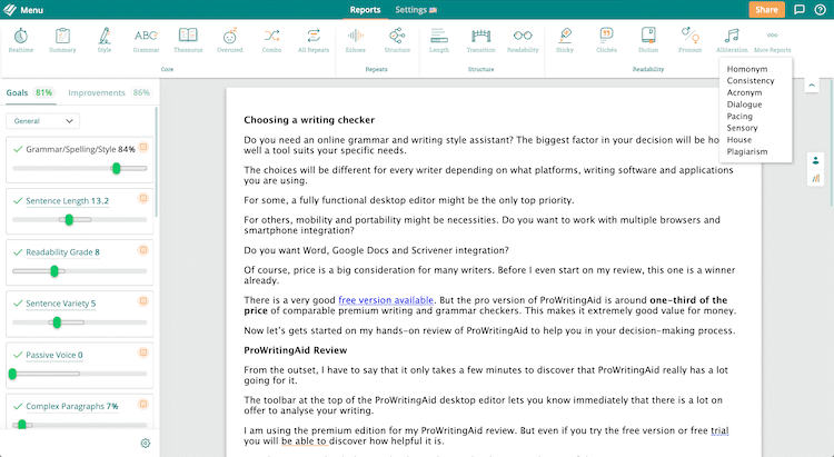 Prowritingaid 桌面编辑器 Prowritingaid desktop editor