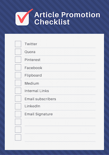 文章推廣清單 Article Promotion Checklist