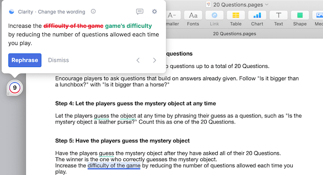 Tata bahasa dengan Halaman Apple