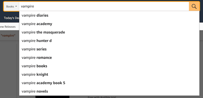 亚马逊关键字自动完成 Amazon keyword autocomplete