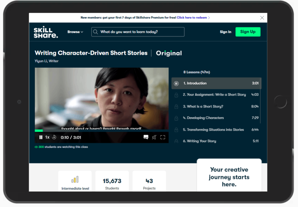 創意寫作課程:人物驅動的短篇小說