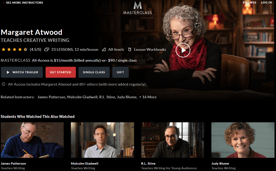 創意寫作課程:大師班