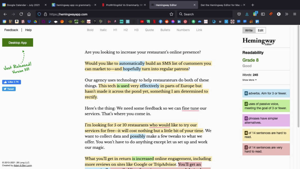 ヘミングウェイ アプリ