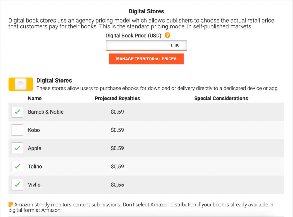 Draft2Digital 가격 책정