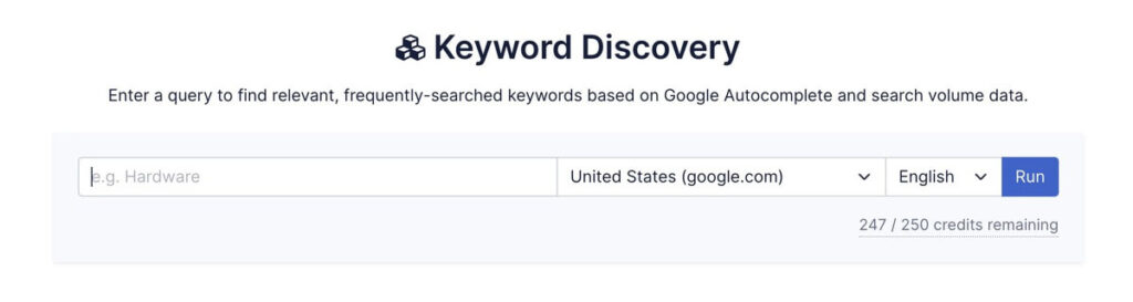 Scoperta di parole chiave Clearscope