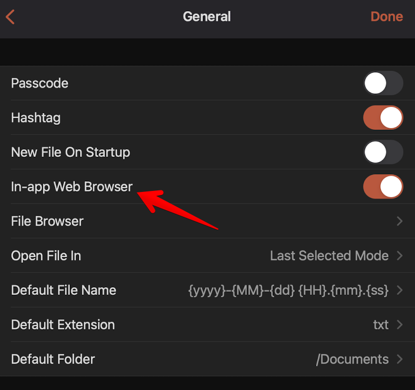 アプリ内ウェブブラウザ