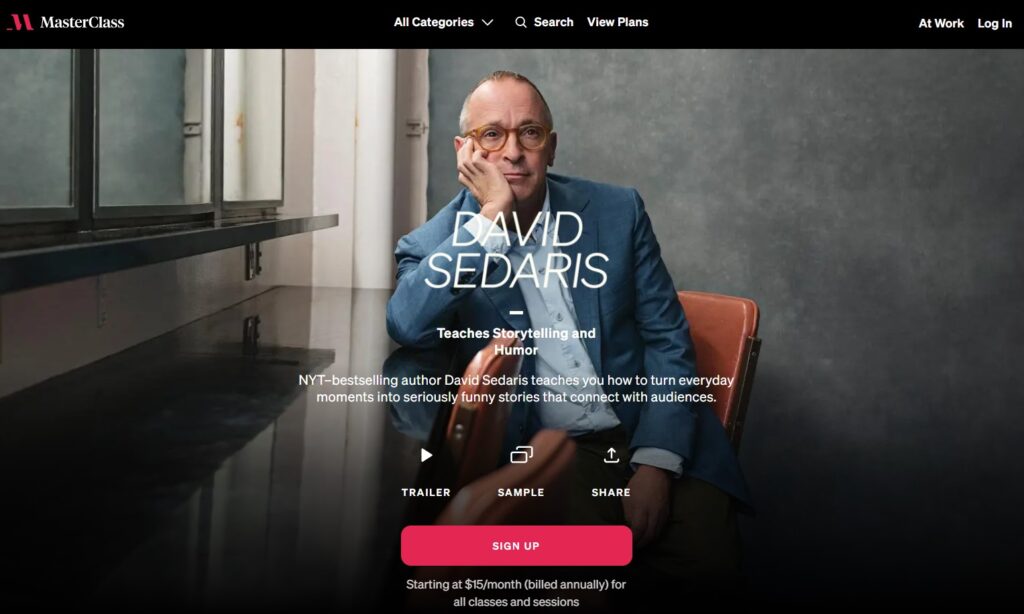 デビッド・セダリスがストーリーテリングとユーモアを教える