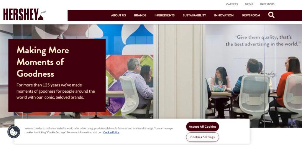 Esempi di pagina Chi siamo: The Hershey Company