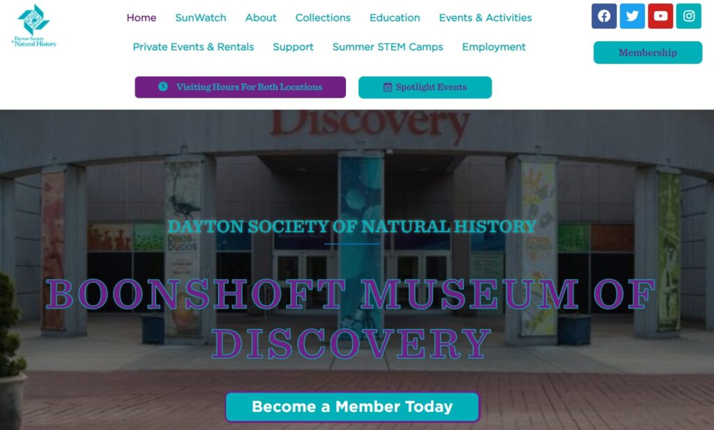 Esempi di pagina Chi siamo: Boonshoft Museum of Discovery