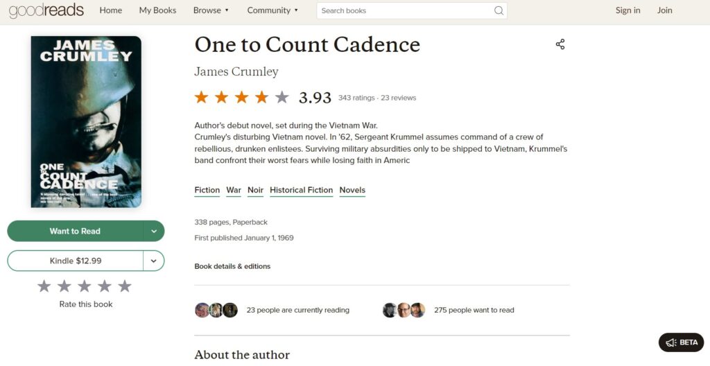 Beste James Crumley-Bücher: One to Count Cadence