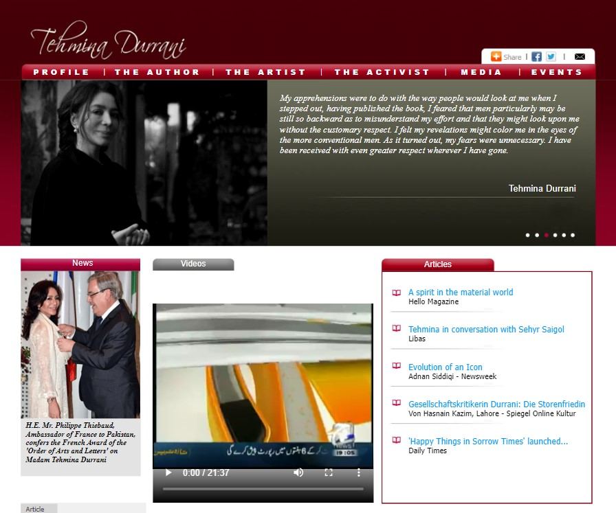 Penulis Urdu Teratas: Tehmina Durrani