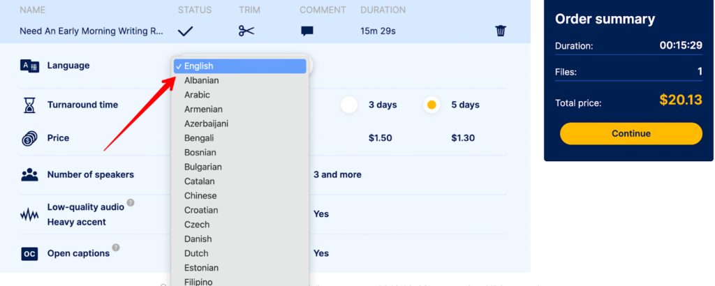 GoTranscript 快速翻譯