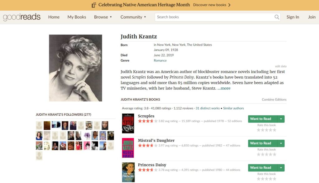 หนังสือที่ดีที่สุดของ Judith Krantz