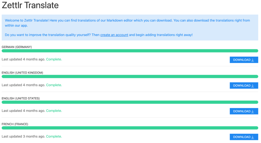 Applicazioni in varie lingue