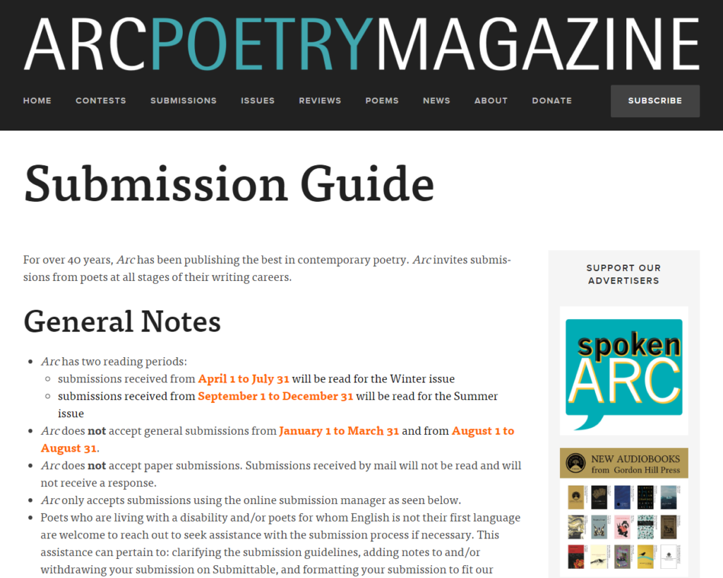 Revista Arc Poetry