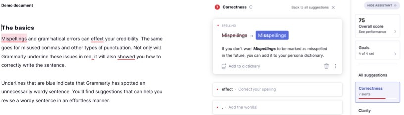 Informe de corrección gramatical