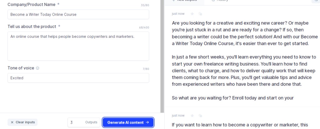 Jasper 的产品描述模板