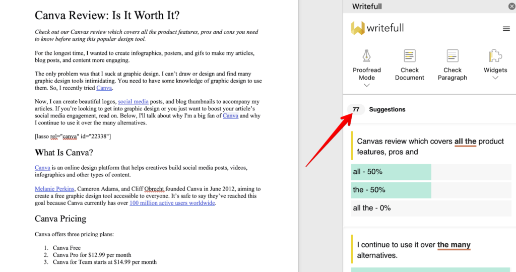 Précision d'écriture
