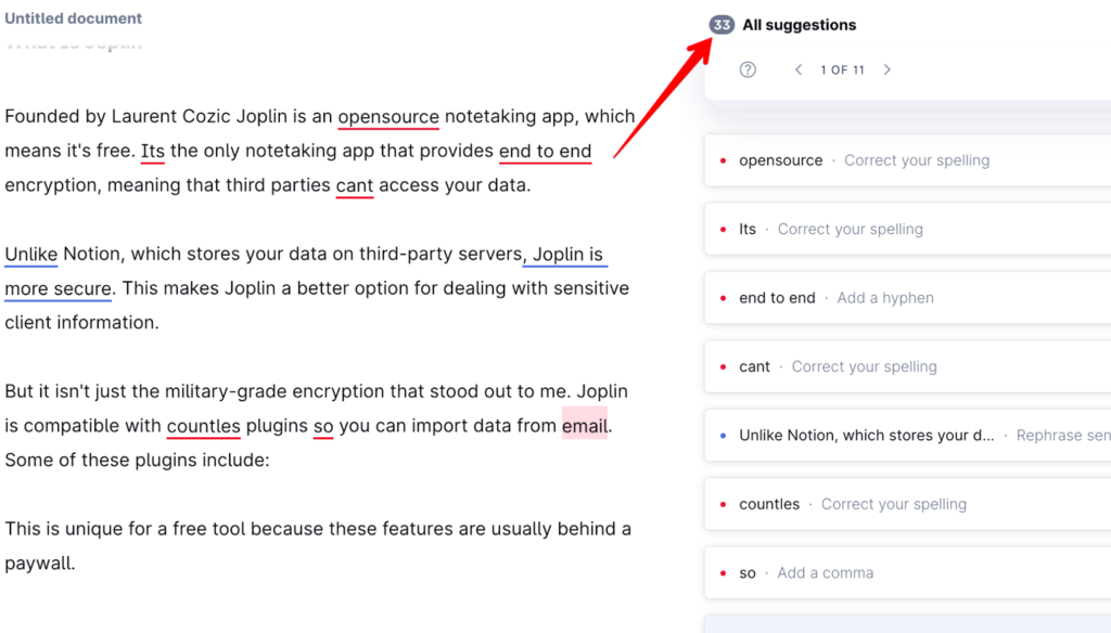 Grammarly にはより正確なライティング アシスタントが搭載されています
