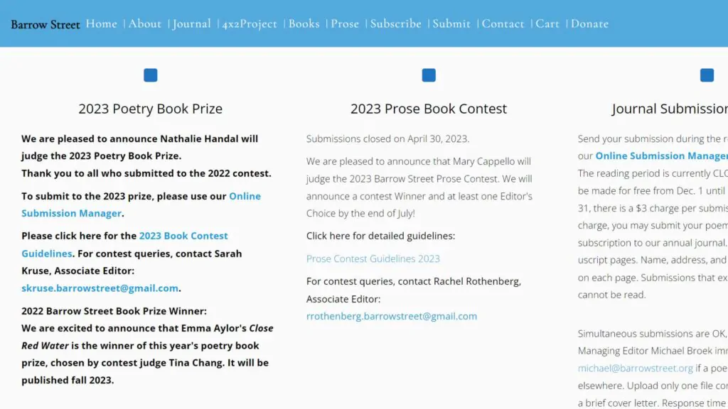 バロー・ストリート・プレス散文書籍賞