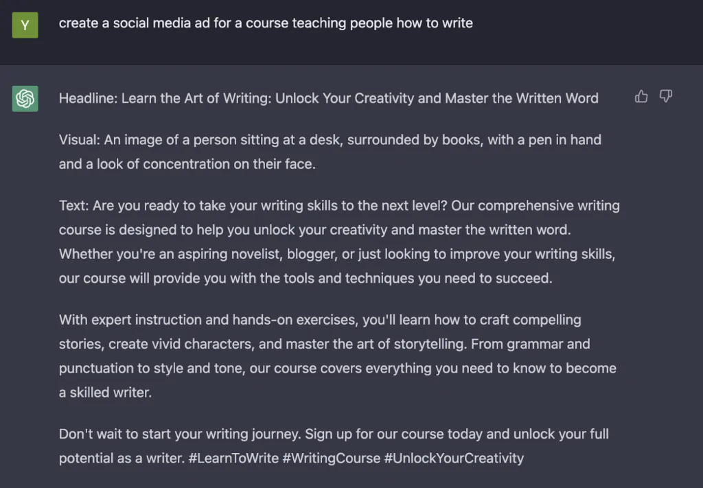 ChatGPT помогает преодолеть писательский блок