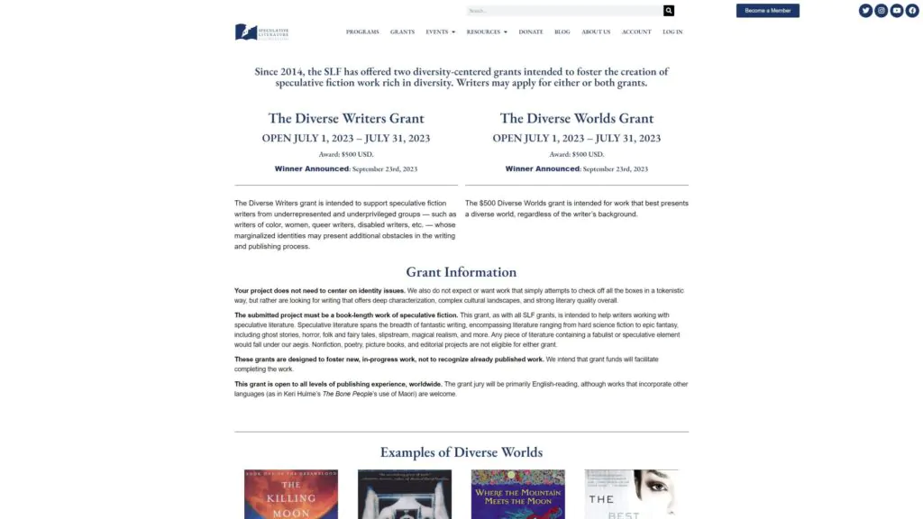 Фонд спекулятивной литературы Грант писателей рабочего класса