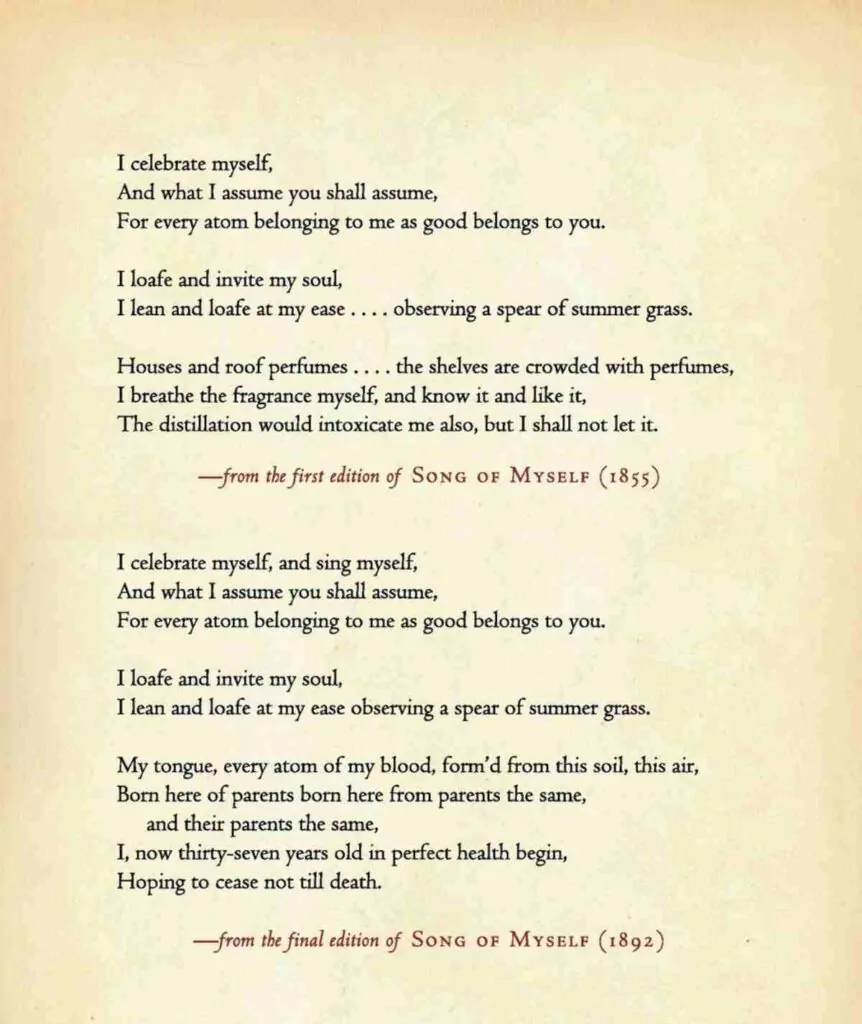 《我自己的歌》，沃尔特·惠特曼的一首诗
