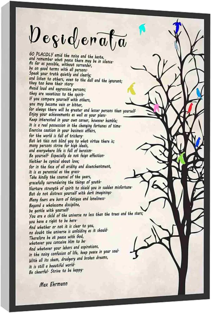 Max Ehrmann'ın "Desiderata" şiiri