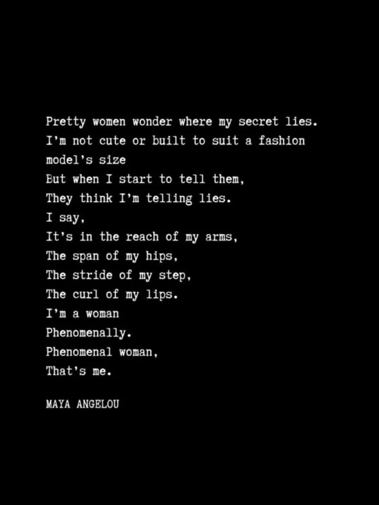 "Wanita Fenomenal", sebuah puisi karya Maya Angelou