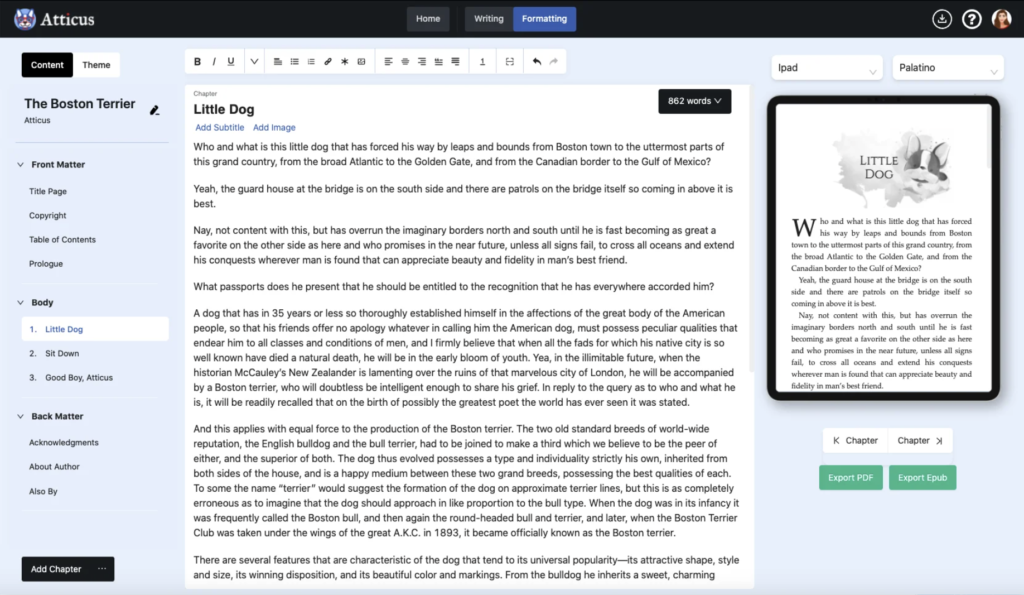 Ejemplo de software Atticus