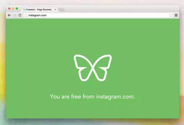 example of being free from Instagram using Freedom