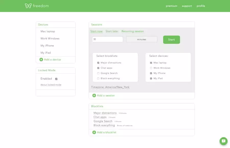 software de libertad para reducir las distracciones captura de pantalla